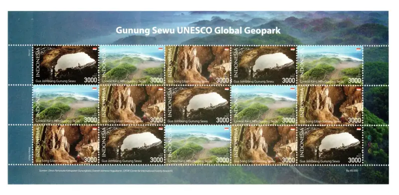 Lembaran perangko Geopark Gunung Sewu